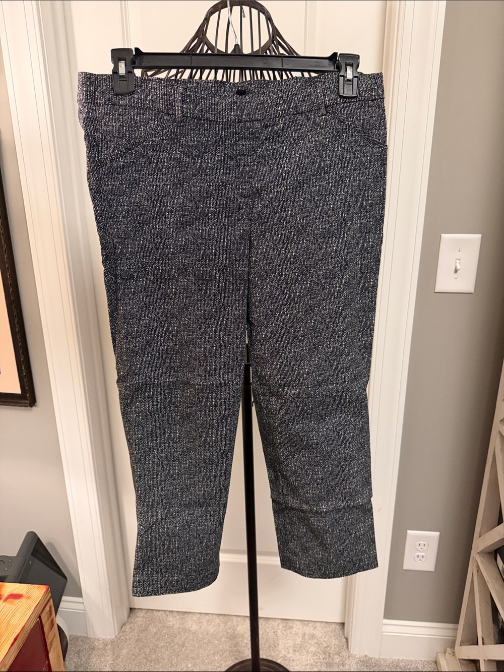 Rafaella Navy Speckled Cropped Ponte Pants
